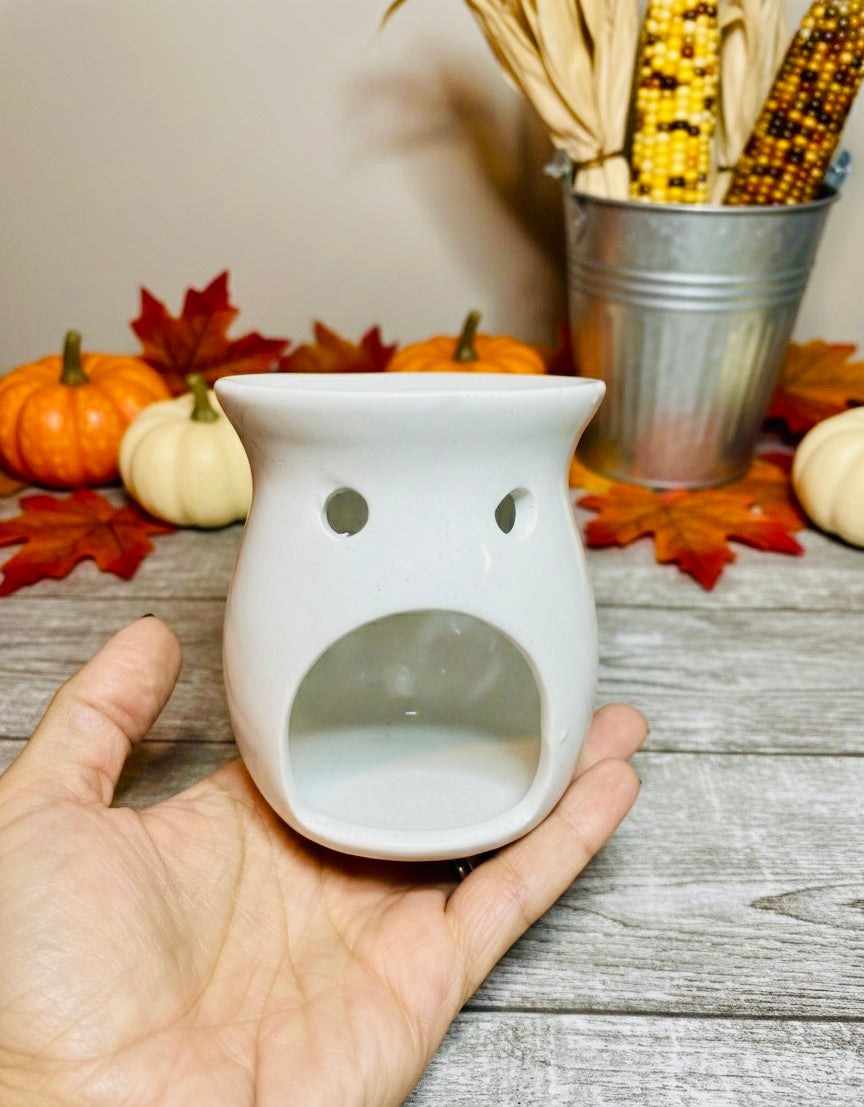 Ceramic Oil & Wax Melt Tart Warmer - White